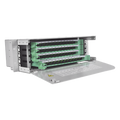 Distribuidor de Fibra Óptica / 48 Empalmes / 48 Acopladores SC/APC / 48 Pigtails 1.5 m / Rack 19' / 3 UR / 250 mm Profundidad | SIERRA STORE