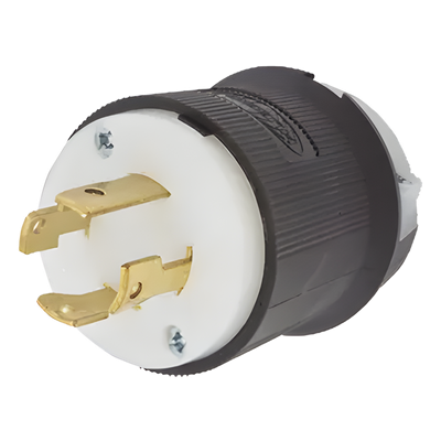 Clavija Industrial con Bloqueo de Media Vuelta / 30 A / 250 V CA / 3 Polos 4 Hilos / NEMA L15-30P / 2.75 x 2.33 in (7.0 x 5.9 cm) | SIERRA STORE