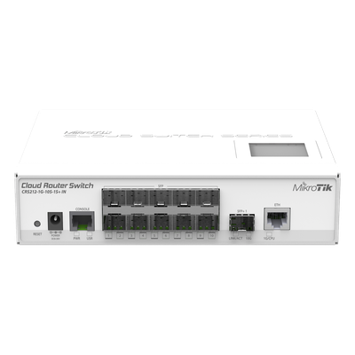 (CRS212-1G-10S-1S+IN) Cloud Router Switch Capa 3, 10 Puertos SFP, 1 SFP+ (Escritorio) | SIERRA STORE