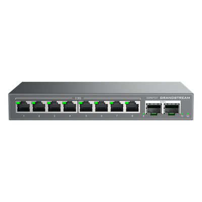 Switch L2 Lite Administrable / 8 Puertos Ethernet 2.5 Gbps / 2 Puertos SFP+ 10 Gbps / VLAN / QoS / Montaje Escritorio o Pared | SIERRA STORE