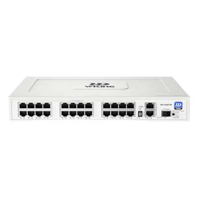 Switch PoE No Administrable / 24 Puertos 10/100 Mbps / 2 Puertos Uplink Gigabit / 1 Ranura SFP / Presupuesto PoE 270 W / Hi-PoE 60 W | SIERRA STORE