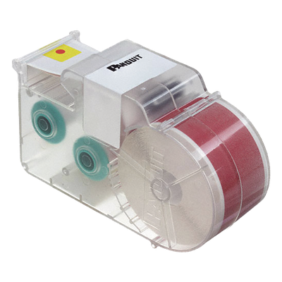 PANDUIT T100X000VWC-WH - Casete de Etiquetas de Vinilo de Cinta Continua / Blanco Sobre Rojo / 25.4 mm x 7.6 m (24.93 Pies) / | SIERRA STORE