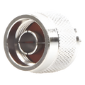 Conector RF N Macho / Anillo Plegable / Cuerpo Bronce Niquelado / Contacto Oro / Aislante Teflón / Cables RG-58/U, RG-142/U, LMR-195 | SIERRA STORE