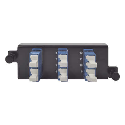 SIEMON PPM-F-LCU12-01 - Placa Acopladora de Fibra Óptica / 12 Fibras LC Duplex / Monomodo OM3 OM4 / Snap-In / 1U hasta 96 Fibras | SIERRA STORE