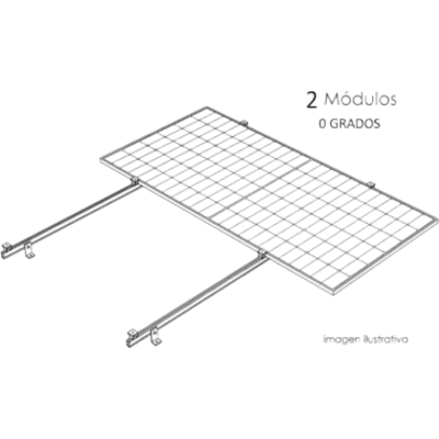 Sistema de Montaje Solar / Techo Plano / 1 Módulo / Inclinación 15° / Resistencia Viento 140 km/h / Área 4 m² (43.1 ft²) | SIERRA STORE