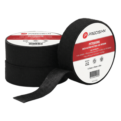 Cinta Automotriz de Fieltro PET / Espesor 0.28 mm / Ancho 19 mm / 18 m (59.1 ft) / Anti-Abrasión / Negro | SIERRA STORE