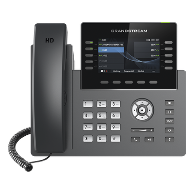 Teléfono IP / 10 Líneas SIP / 5 Cuentas / Pantalla 4.3" / Wi-Fi 5 Dual Band / Bluetooth / PoE Gigabit / 40 Teclas BLF | SIERRA STORE