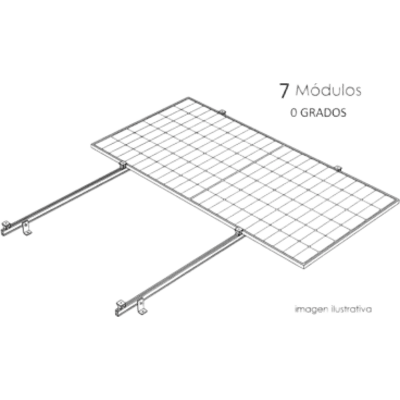 Sistema de Montaje Solar / Techo Plano / 1 Módulo / Viento 140 km/h / Inclinación 15° / Área 4 m² | SIERRA STORE
