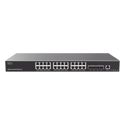 Switch Capa 3 Administrable / 24 Puertos Gigabit / 4 SFP+ 10G / 128 Gbps Capacidad Conmutación / 95.2 Mpps / Rack 1U | SIERRA STORE