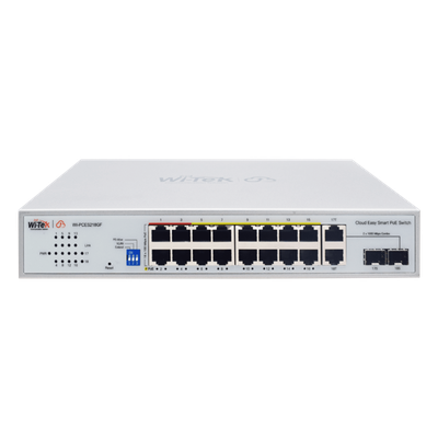 Switch PoE / 16 Puertos 10/100 Mbps PoE / 2 Uplink Gigabit / 1 Puerto SFP / Presupuesto PoE 250 W / Alcance 250 m (820.2 ft) / ONVIF | SIERRA STORE