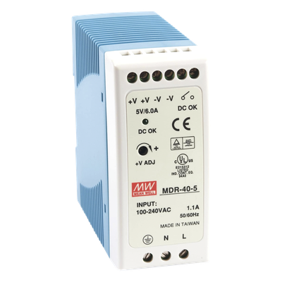 Fuente de Poder Industrial / Riel DIN / 5VCC 40W / Entrada Universal 85-264VAC / 1.31 x 3.54 x 3.94 in | SIERRA STORE