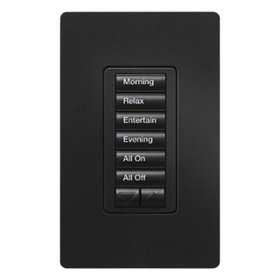 Teclado híbrido RadioRA 2 / 6 botones + subir-bajar / Dimmer 120 V, 450 W / 2 hilos o neutro / Negro | SIERRA STORE