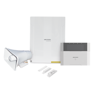 HIKVISION AXHYBRIDPRO-KIT - Kit Panel de Alarma Híbrido / 64 Zonas / Teclado LCD con Lector de Tags / Sirena 30W 120 dB / IP65 / | SIERRA STORE