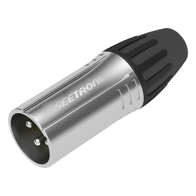 Conector de cable XLR Macho / Carcasa cromada perlada / Contactos plateados / Abrazaderas 3.5-8 mm / Diseño sin anillo | SIERRA STORE