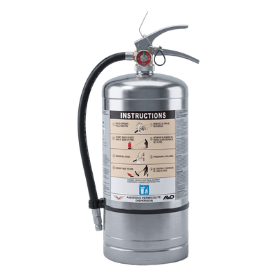 Extintor para Baterías de Litio / 6 L / UL EX29073 / Descarga 72 s / Alcance 3.6 m (11.8 ft) / Acero Inoxidable | SIERRA STORE