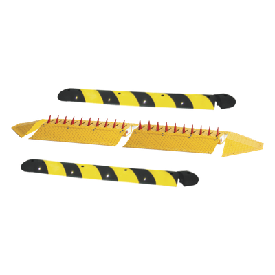 Kit de picos ponchallantas autónomo / Carriles de 7.2 ft / Sin barrera ni cableado / Resortes de activación / Acero 1/4 pulgada | SIERRA STORE