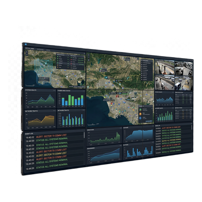 Kit Video Wall LCD 3x3 / 55" Full HD / 500 nits / 24/7 / Bisel 2.3mm / 164" diagonal / Montaje Peerless | SIERRA STORE