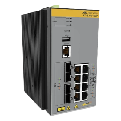 Switch Industrial PoE+ Capa 3 / 8 Puertos Gigabit PoE+ / 4 SFP / Recuperación <50 ms / -40°C a 75°C | SIERRA STORE