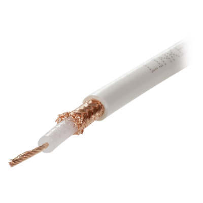 Cable Coaxial RG58AU / 100 m (328.08 pies) / Forro Blanco UV / Impedancia 50Ω / Triple Blindaje de Cobre | SIERRA STORE