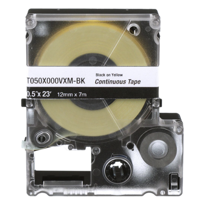PANDUIT T038X000VXM-BK - Casete de Etiquetas de Vinilo / 9 mm Ancho / 7 m (22.97 pies) Largo / Negro Sobre Amarillo / Interior-Exterior | SIERRA STORE