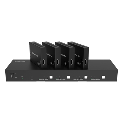 Extensor HDMI 4x4 / 18 Gbps / 4K@60Hz 4:4:4 / 70 m (230 ft) CAT6 / HDR10 / Dolby Vision / Web GUI | SIERRA STORE