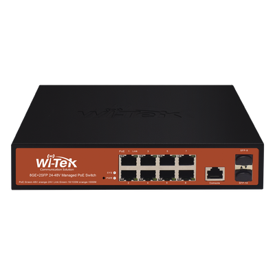Switch Administrable PoE / 8 Puertos Gigabit / 2 SFP / 150W / 20Gbps / 6kV Protección Rayos / Fanless / -10 a 55°C / 0.71 x 0.46 x | SIERRA STORE