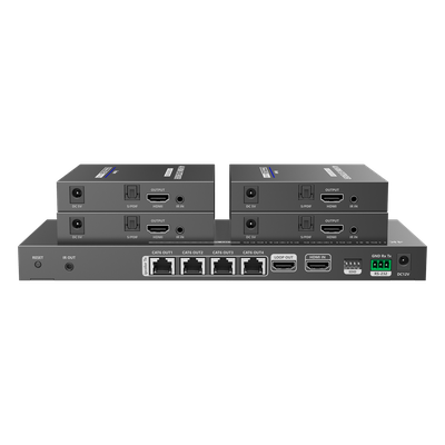 Kit Divisor y Extensor HDMI / Divide 1 Fuente HDMI a 4 Pantallas / Extiende la señal HDMI hasta 70 m / Resolución 4K @ 60 Hz/ Cat | SIERRA STORE