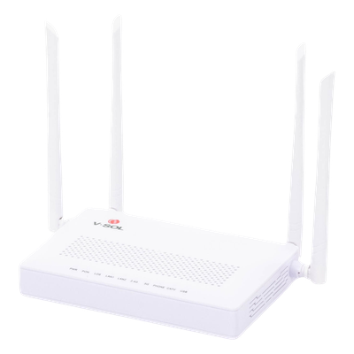 ONU Dual GPON/EPON / Wi-Fi AC Doble Banda / 4 Antenas 5 dBi / 2x LAN Gigabit / 1x FXS / 1x CATV / 12V 1A / 0 a 55°C | SIERRA STORE