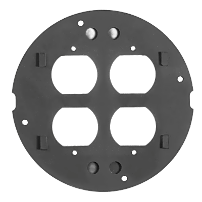 Sub-Placa / Duplex Doble /  Aluminio Fundido / Acabado Negro en Polvo / Montaje Empotrado. | SIERRA STORE