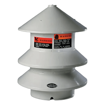 Sirena electromecánica omnidireccional / 102 dBc a 30.5 m (100 ft) / 2 HP / 120V CA/CC / Alcance 305 m (1000 ft) | SIERRA STORE