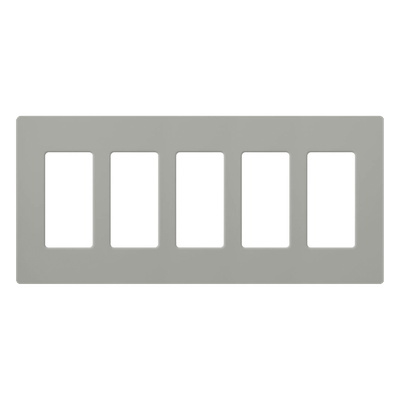Placa de pared Claro / 5 espacios / gris brillante (GR) / 25.9 x 11.9 cm, perfil 7.6 mm / sin tornillos / compatible con Caseta | SIERRA STORE
