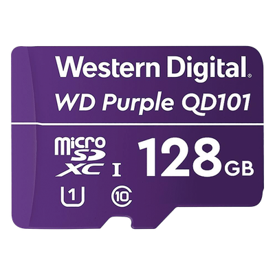Memoria microSD de 128 GB PURPLE, Especializada Para Videovigilancia, 10 VECES MAYOR DURACIÓN, 3 AÑOS DE GARANTIA | SIERRA STORE