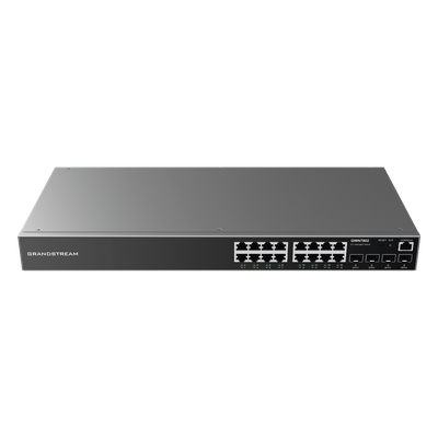 Switch Gigabit Administrable / 16 Puertos RJ45 10/100/1000 Mbps / 4 Puertos SFP Uplink / 40 Gbps Capacidad de Conmutación | SIERRA STORE