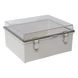 Gabinete Plástico ABS / Uso en Intemperie / 350 x 460 x 160 mm / Puerta Transparente de Policarbonato / Cierre con Broches Inoxidables | SIERRA STORE