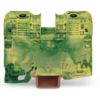 Borna de Tierra, 2 Conductores 35 mm², POWER CAGE CLAMP, Poliamida PA66, Montaje Carril DIN 35x15, Verde-Amarillo, Aplicac...