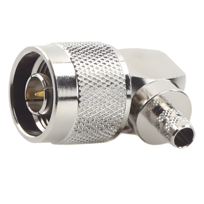 Conector N Macho en Ángulo Recto / Anillo Plegable / Cables RG-8/X, LMR-240 / Níquel, Oro, Teflón | SIERRA STORE