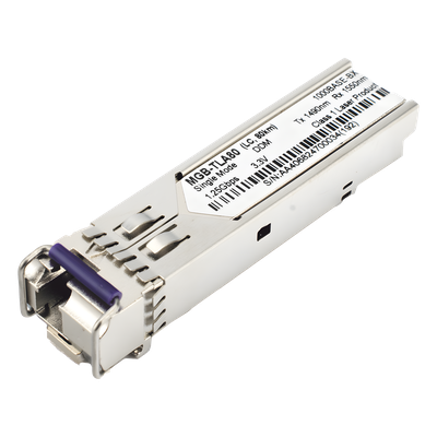 Transceptor SFP Industrial / 1000BASE-BX / Monomodo 80 km (49.7 mi) / LC Simplex / DDM / Temperatura Amplia -40~85 °C | SIERRA STORE