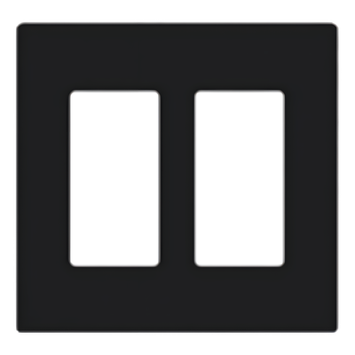 Placa de Pared / 2 Espacios / Diseño sin Tornillos / Perfil Delgado 7.6 mm / Acabado Negro Brillante | SIERRA STORE