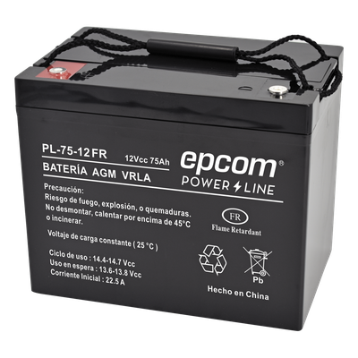 Batería 12 Vcc / 75 Ah /  UL / Tecnología AGM-VRLA / Retardante a la flama/ Uso en: Aplicaciones fotovoltaicas / Terminales tipo M6  / | SIERRA STORE