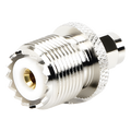 Adaptador Coaxial en Línea / SMA Macho a UHF Hembra (SO-239) / Cuerpo Bronce Niquelado / Contacto Oro / Aislante Teflón | SIERRA STORE