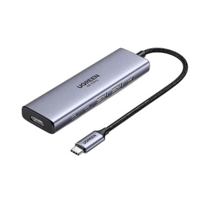 Hub USB-C 6 en 1 / HDMI 4K@60Hz / 2x USB-A 3.2 Gen 2 (10 Gbps) / 2x USB-C 3.2 (10 Gbps) / PD 100W / Compatibilidad Univers...