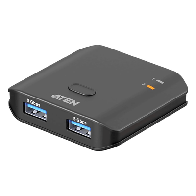 Switch USB 3.2 Gen 1 Essentials | 2 Puertos USB Tipo-A | 2 Computadoras | 5 Gbps | InstaSync | Botón Físico | Diseño Compacto | SIERRA STORE