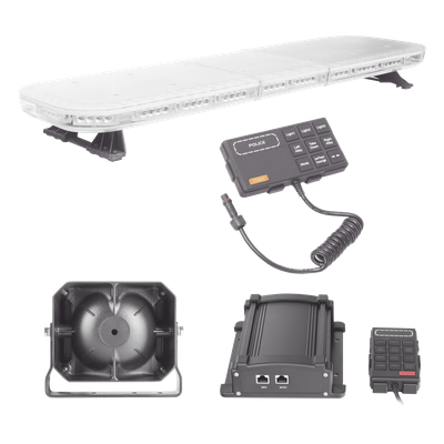 Kit de Señalización para Seguridad Pública / Barra LED 88 LEDs / Sirena 100W / Control de Tráfico Ámbar / IP65 / 45 Patrones de | SIERRA STORE