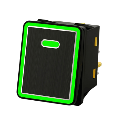 ACCESSPRO APB-08221-G - Botón Pulsador Industrial / IP65 / LED Verde / Contactos NO/COM/NC / -40°C a 125°C / Panel de Aluminio | SIERRA STORE
