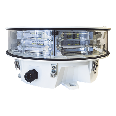 Baliza LED de Obstáculos Intensidad Media / 20,000 cd Blanco / 360° Horizontal / IR 246 mW/sr / IP66 NEMA 4 / AC / 656 ft Cobertura | SIERRA STORE