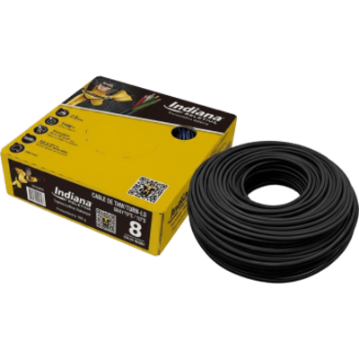 Cable THW-LS / Calibre 8 AWG / 19 Hilos / 90°C Seco / 75°C Húmedo / Bobina 100 m (328 ft) / Color Negro | SIERRA STORE