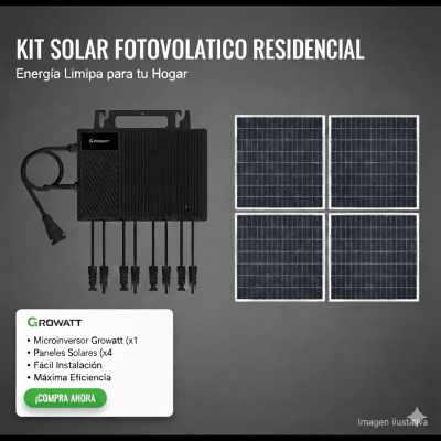 Kit Solar Interconexion  / 2.5kW  220Vca / Microinversores Growatt / Montaje Incluido - GROWATT