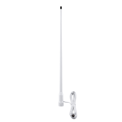 Antena Marina VHF / Fibra de Vidrio / 3.5 dBi / 50 W / Cable RG58 4.5 m (14.8 ft) / PL-259 / Bajo Perfil | SIERRA STORE