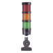 Torre LED Indicadora de Estado / 3 Niveles Rojo-Ámbar-Verde / Buzzer 85 dB / 110-240 VCA / IP53 / Montaje Ajustable 60 mm | SIERRA STORE