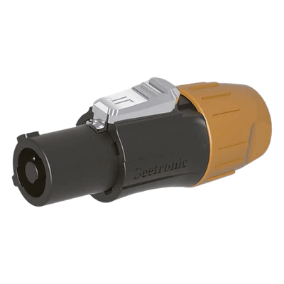 Conector PowerCom Macho / IP65 / 20 A a 250 V CA / Tres Núcleos / Bloqueo Rápido / Carcasa Amarilla | SIERRA STORE